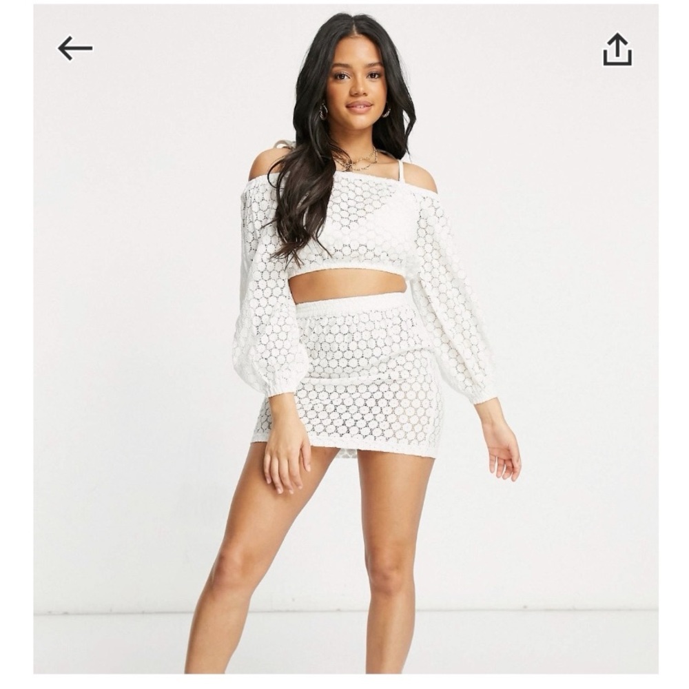 ASOS off the shoulder beach top and skirts